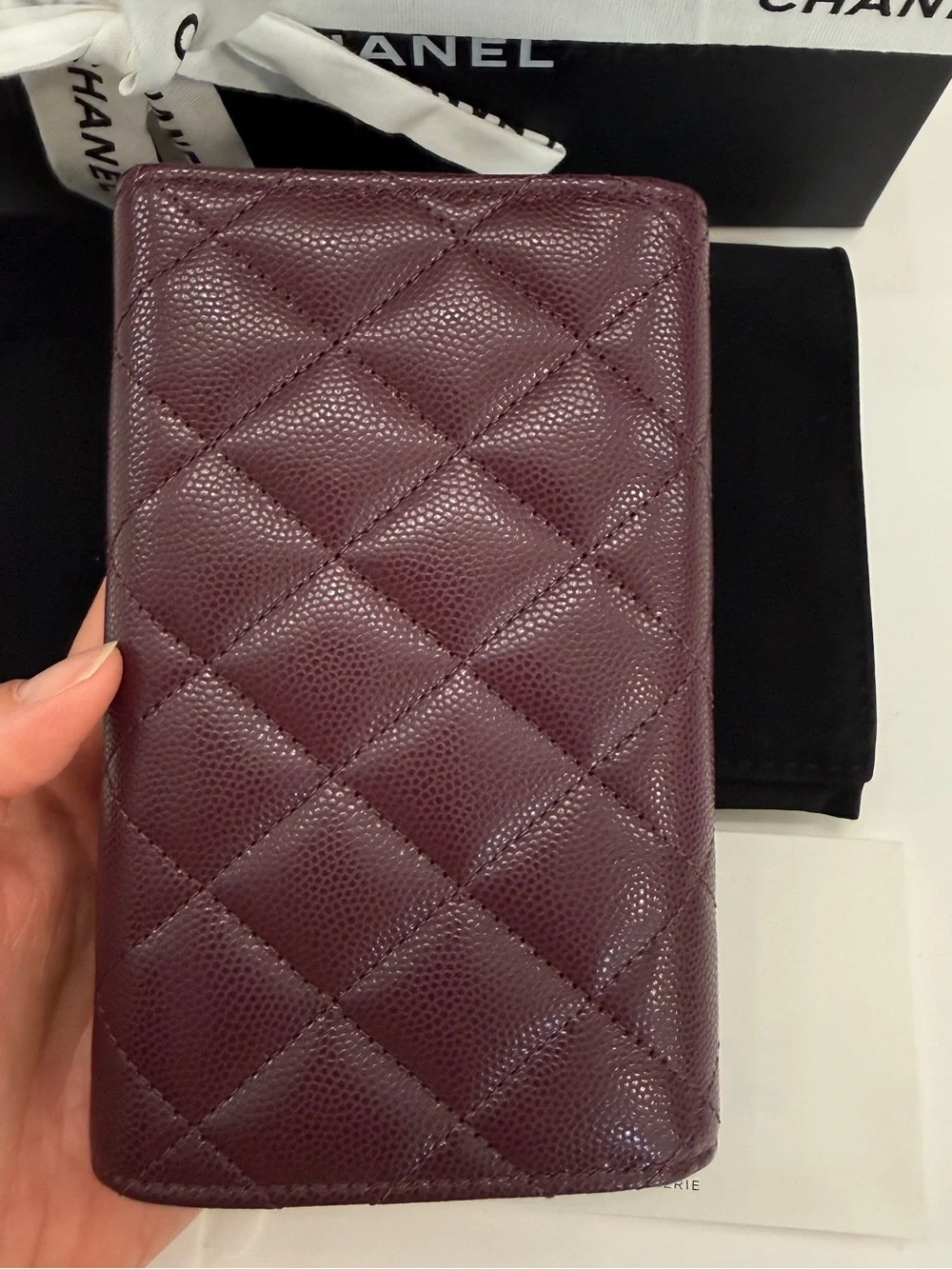 Chanel 24A Medium Wallet in Dark Burgundy